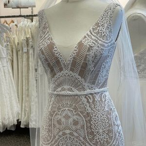DB Studio Geometric Lace Wedding Dress
